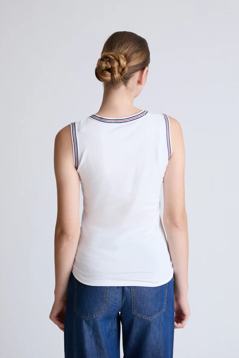 Tanktop aus Baumwolle-Modal mit maritimem Print – Bild 6